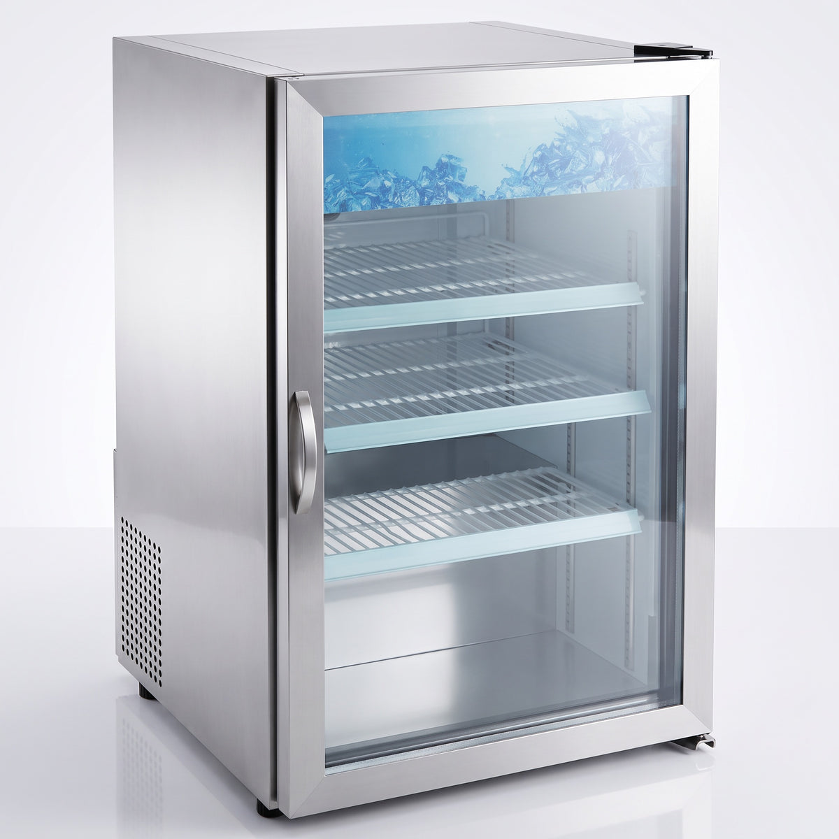 39" Counter Top 1-Door Display Glass Refrigerator, Stainless Steel / BGD-7R-S-HC