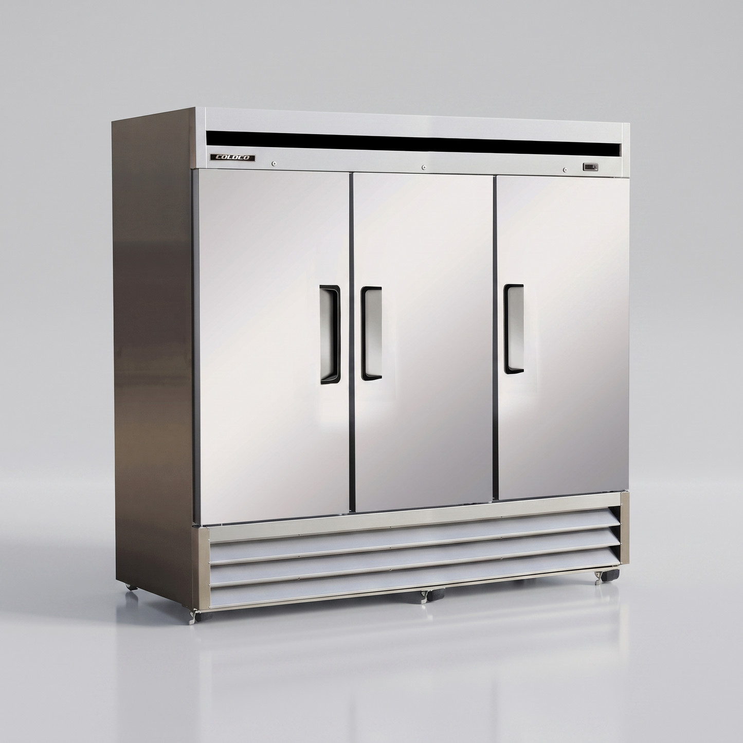 81" 3-Door Stainless Steel Refrigerator Solid Door / Coldco Model BSD-3R-HC