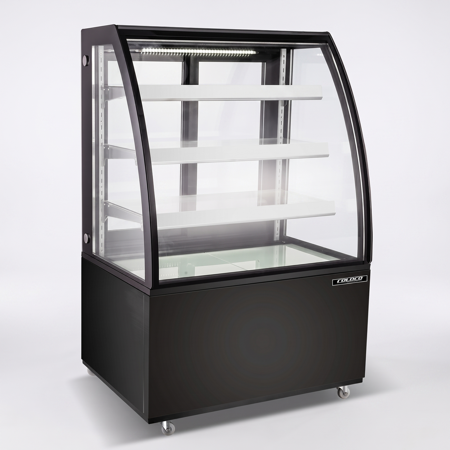 36" Curved Glass Refrigerated Showcase - Black Exterior | CD-36-3C-B