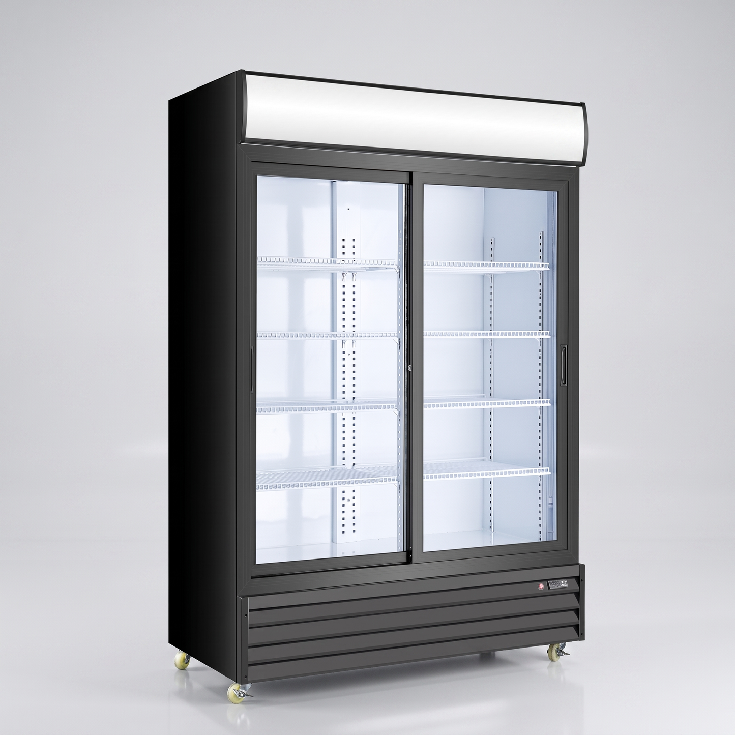 52.5" 2-Door Glass Refrigerator, Vertical Sliding Door / Coldco Model SD-1200SL