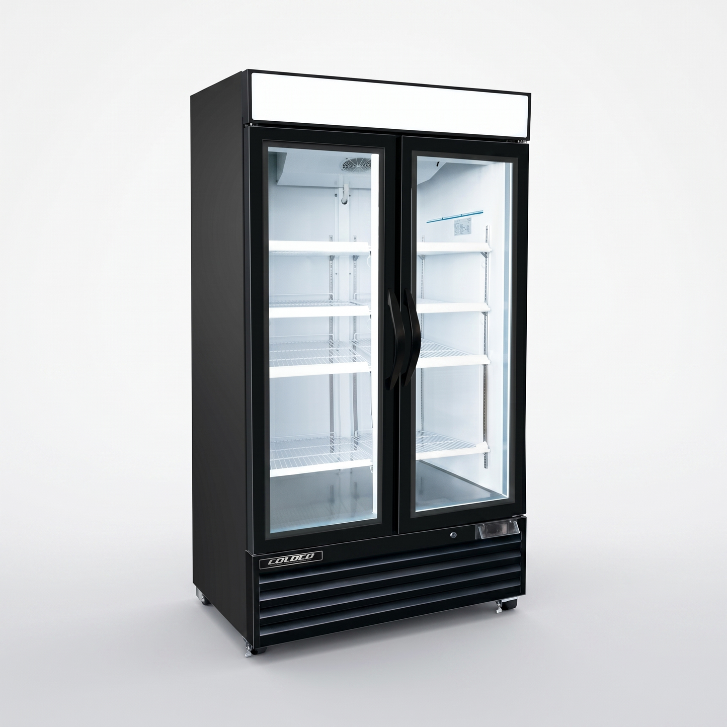 39.5" 2-Door Refrigerator Black Exterior, White Interior / Coldco Model BGD-36R-HC