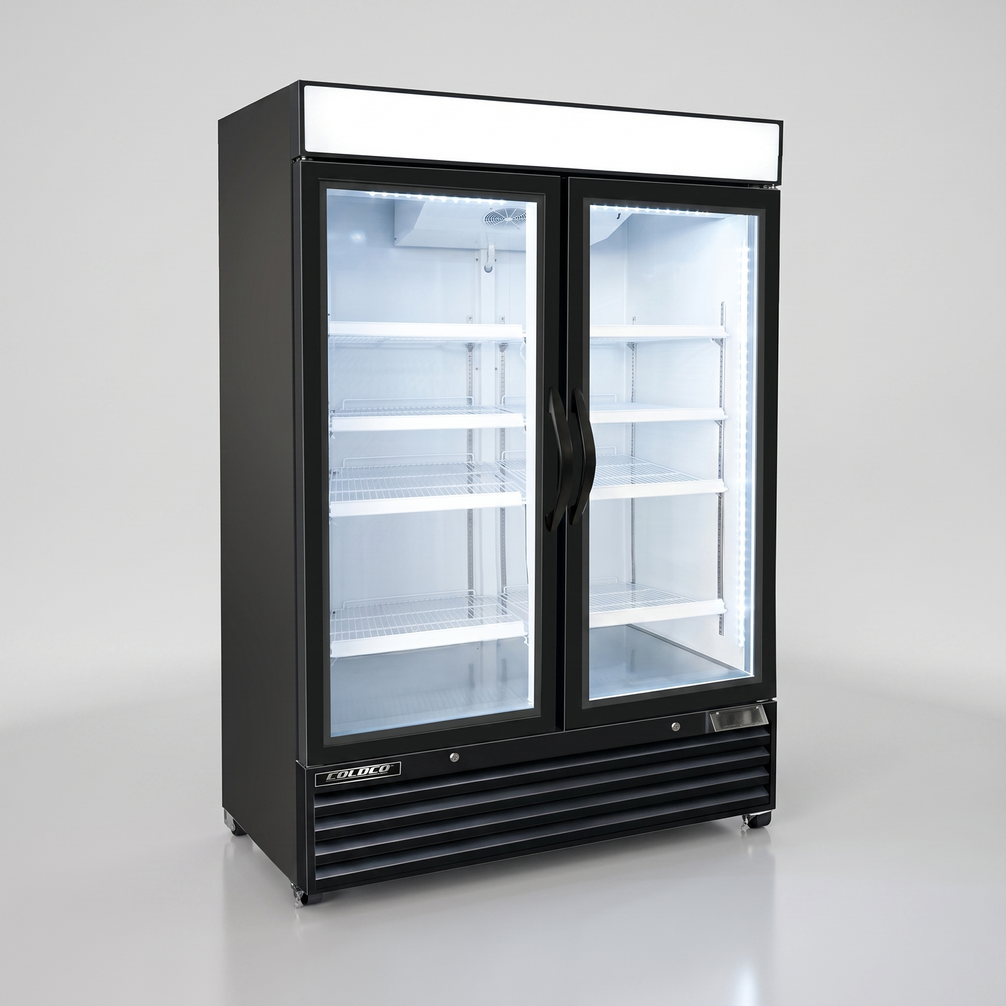 54" 2-Door Refrigerator Black Exterior / Coldco Model BGD-48R-HC