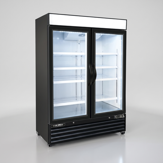 54" 2-Door Refrigerator Black Exterior / Coldco Model BGD-48R-HC