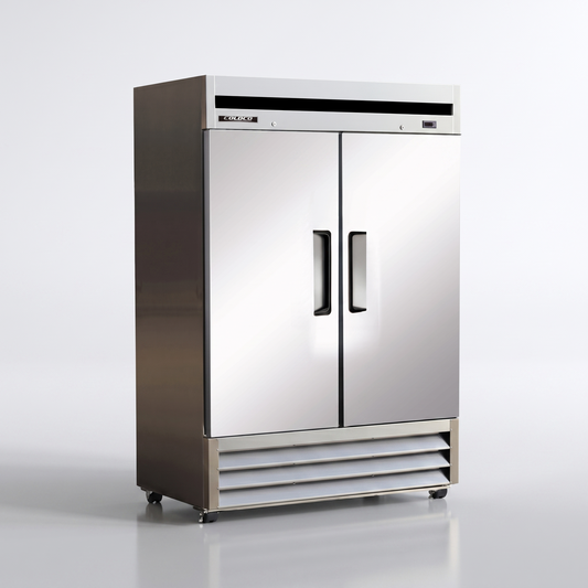 54" 2-Door Stainless Steel Refrigerator Solid Door / Coldco Model BSD-2R-HC