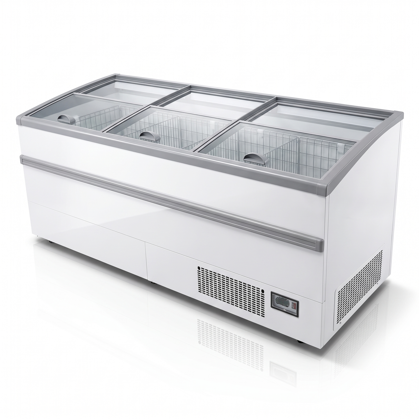 99″ LENGTH HIGH VOLUME GLASS TOP FREEZER, WHITE EXTERIOR, 220V / Coldco Model CIF-8HV