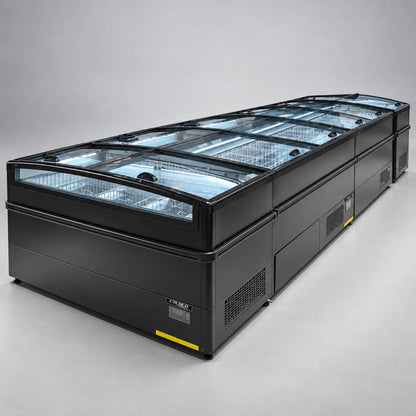 99″ LENGTH HIGH VOLUME GLASS TOP FREEZER, BLACK EXTERIOR, 220V / Coldco Model CIF-8HV-B