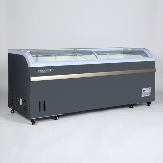 79″ Sliding Glass Top Freezer, Black Exterior / Coldco Model CSDV-79F-B