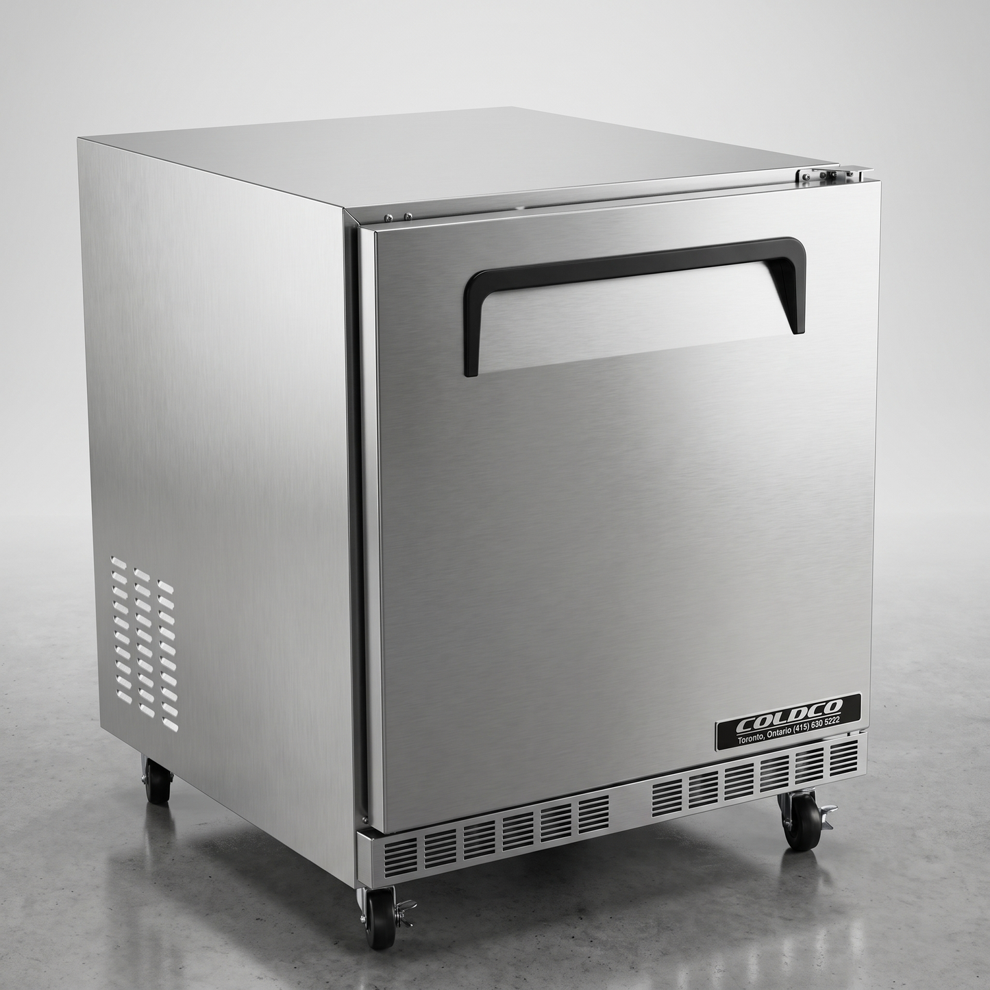 27.5" Under Counter Front Breathing Refrigerator, 31.5" Height, Stainless Steel Exterior / Coldco Model CUC-26R-HC
