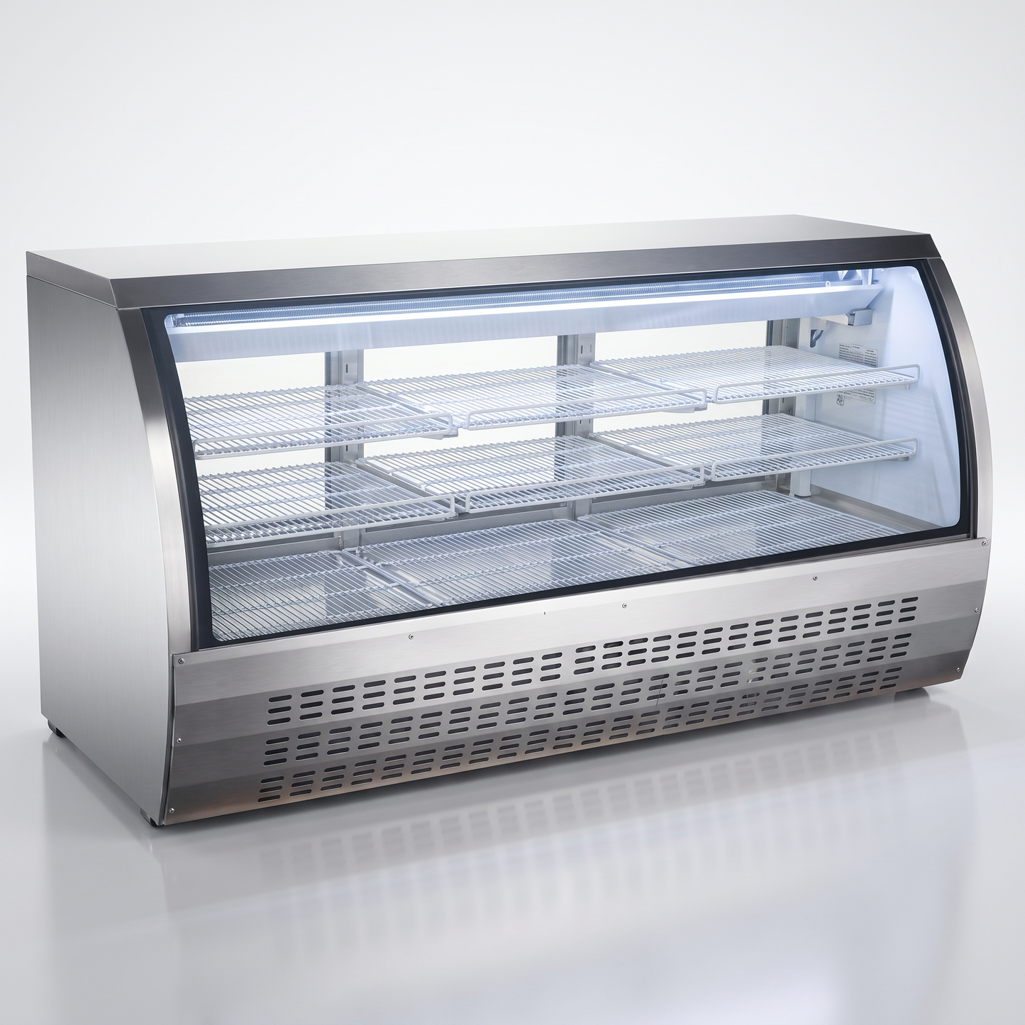 82" Curved Glass Deli Showcase - Stainless Steel | DC-82-HC
