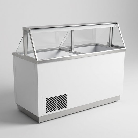 68″ 12 TUB ICE CREAM DIPPING DISPLAY, LED LIGHTING / Coldco Model DDC-68-HC