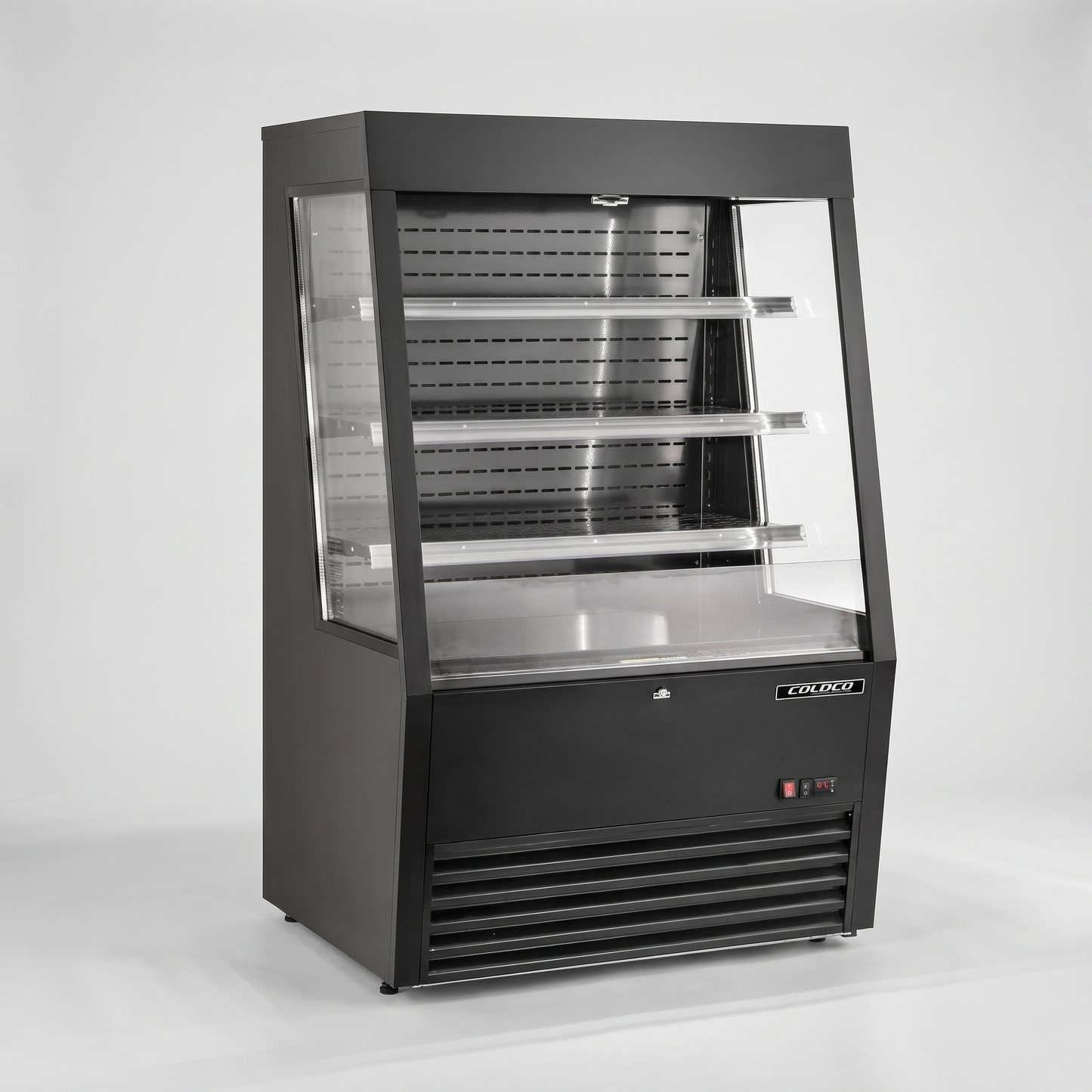 36" Low Profile Refrigerated Open Display Showcase - Black Exterior/Interior / Coldco Model RS-36L-B