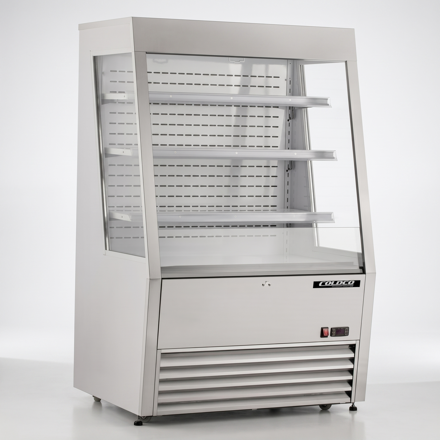 36" Low Profile Refrigerated Open Display Showcase - Stainless Steel / Coldco Model RS-36L-S