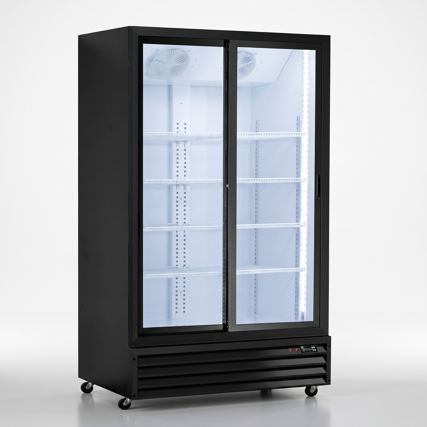 52.5" 2-Door Glass Refrigerator Vertical Sliding Door / Coldco Model SD-1200SLT