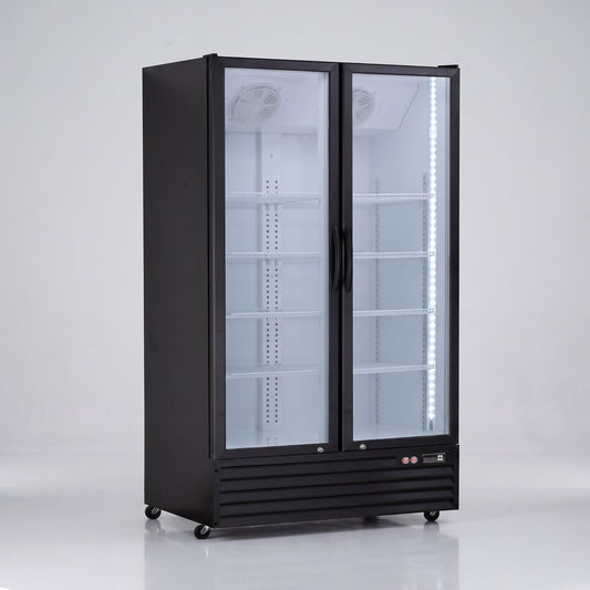 52.5" 2-Door Glass Refrigerator Vertical Swing Door / Coldco Model SD-1200SWT