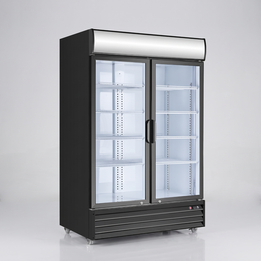 52.5" 2-Door Glass Refrigerator, Vertical Swing Door / Coldco Model SD-1200SW