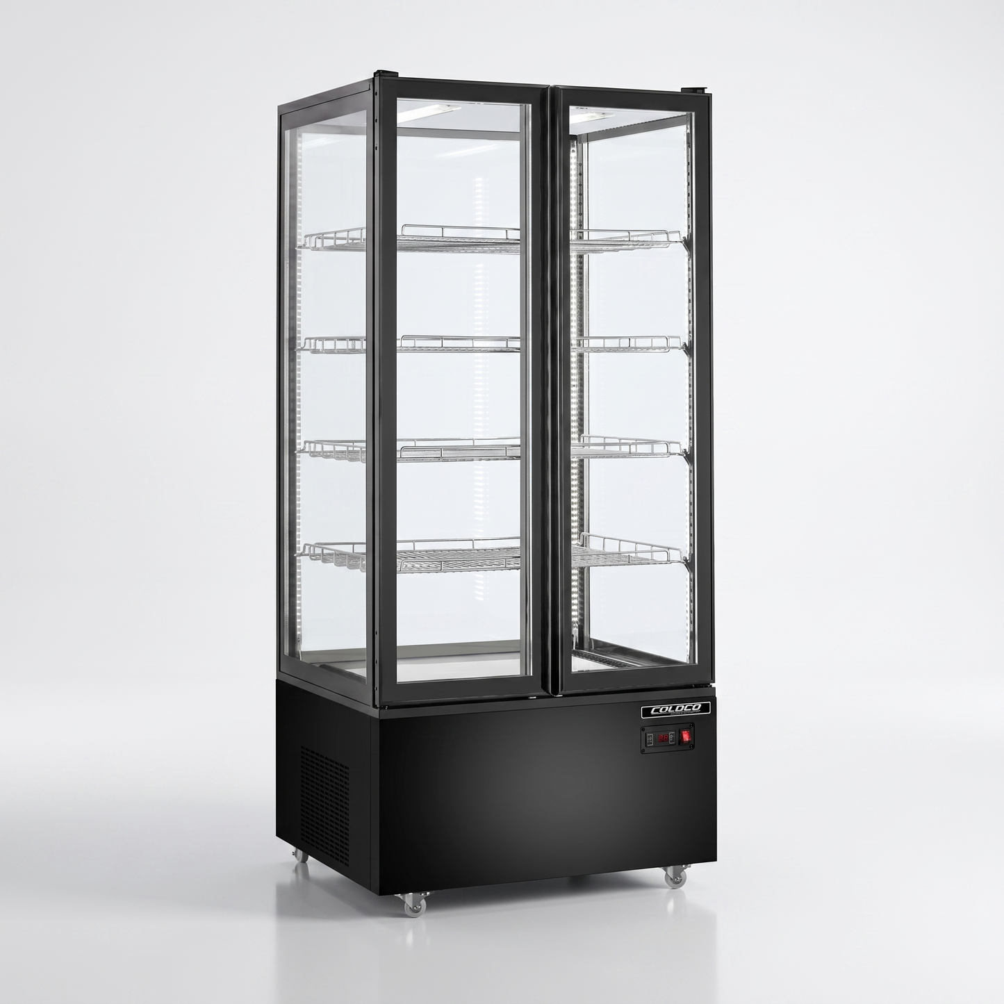 78.5" Height, 2-Door Refrigerated Display Case - Black Exterior | ST-600B